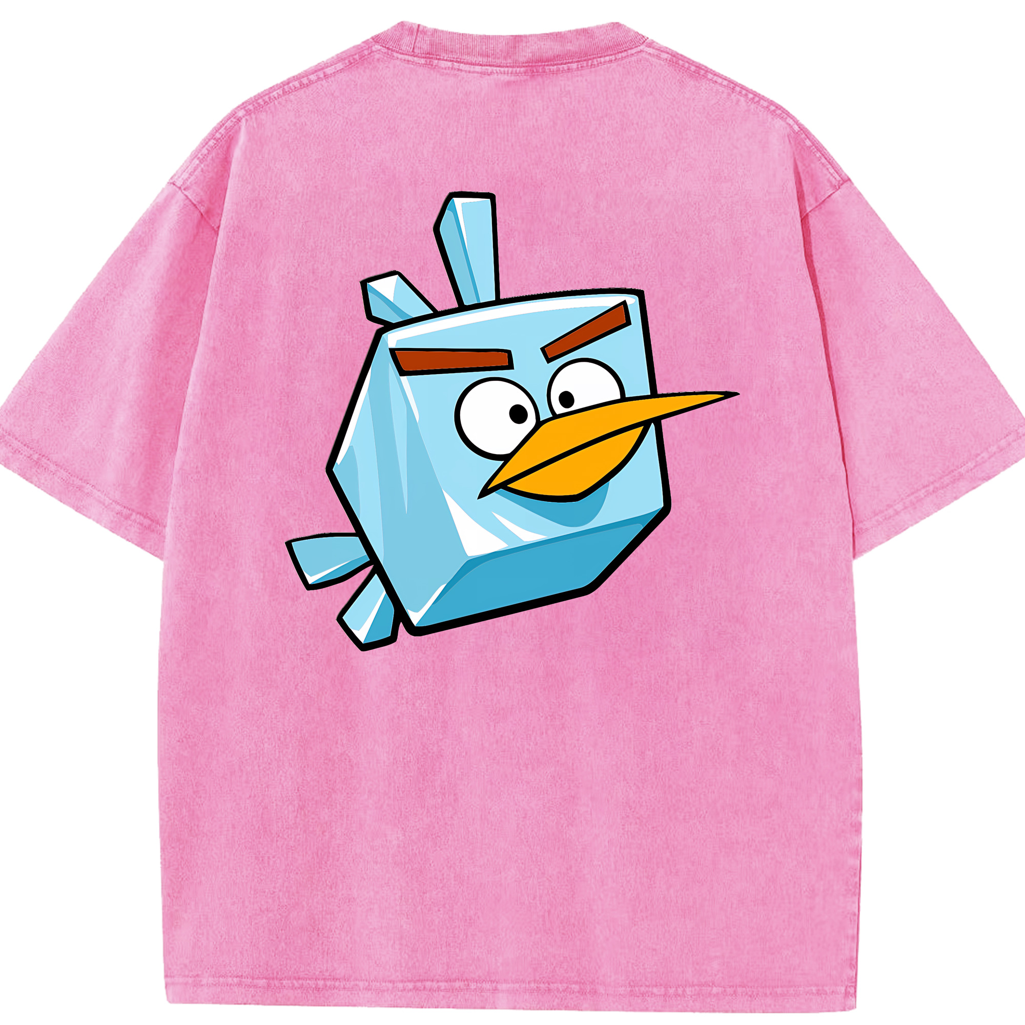 （画像用） Angry Birds アングリーバード 綿100% ヴィンテージ風 半袖Tシャツ（背面プリント）